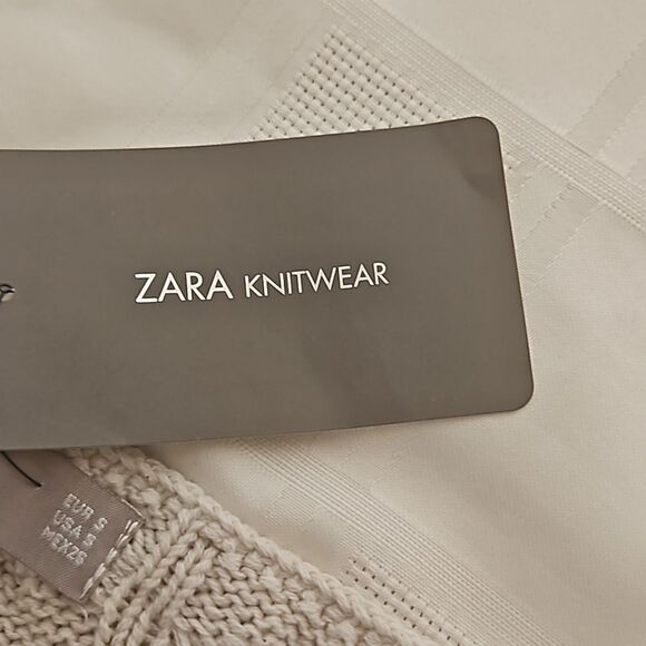 Zara Sweater Mini Sleeveless Dress Small Off White - Picture 8 of 16